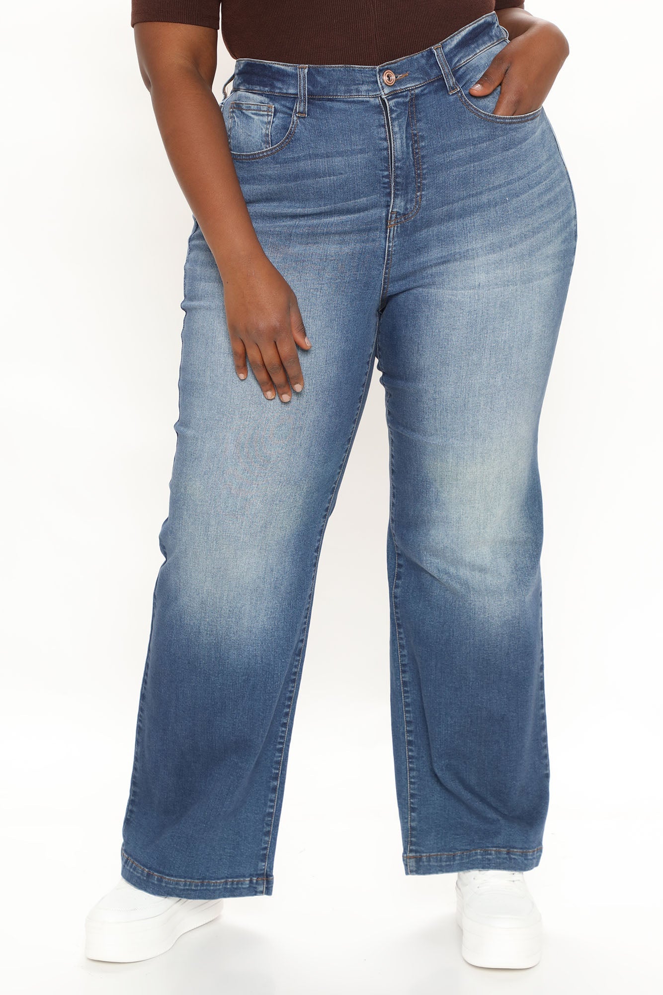 Abbot Kinney Wide Leg Skater Jeans - Dark Wash Ins Street