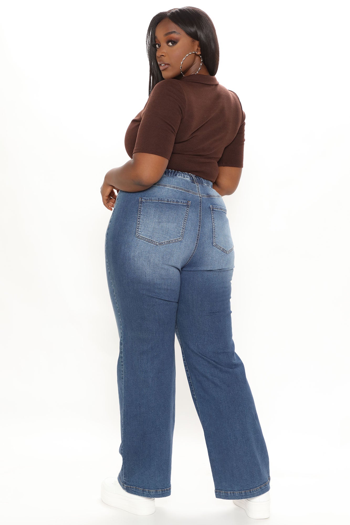 Abbot Kinney Wide Leg Skater Jeans - Dark Wash Ins Street