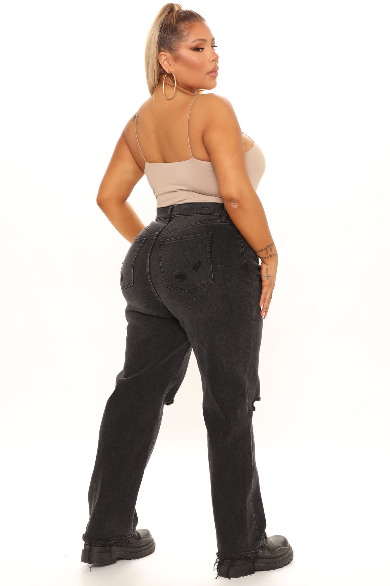 Get Your Lies Straight Distressed Jeans - Black Ins Street