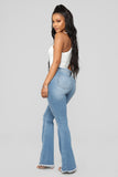 Nothing But The Best Flare Jeans - Medium Blue Wash Ins Street