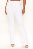 Breaking The Ice High Rise Flare Jeans - White