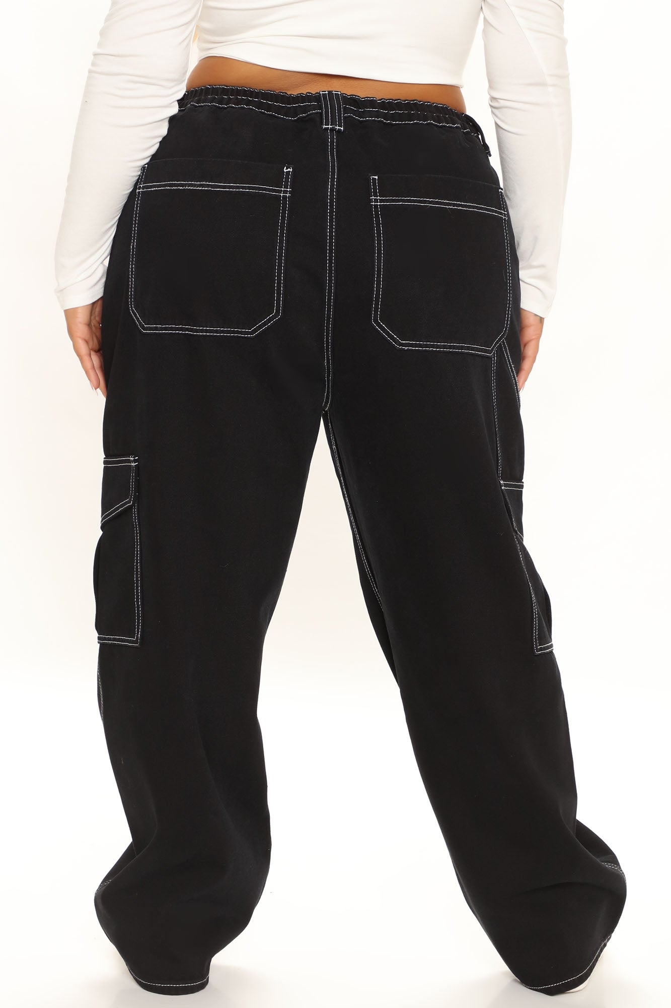 Give Me A Break Cargo Carpenter Jeans Shorter Length - Black Ins Street