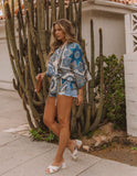 Sanctuary Satin Paisley Kimono Wrap Top Hayden Los Angeles