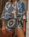 Sanctuary Satin Paisley Kimono Wrap Top Hayden Los Angeles