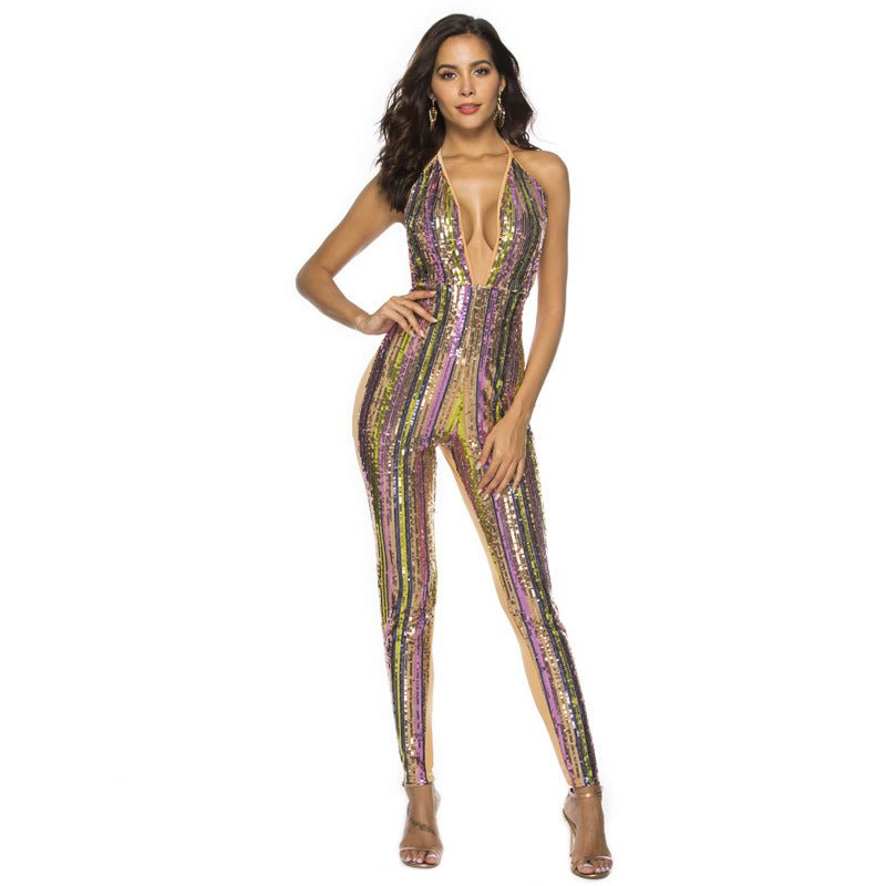 Party On The Move Pocketed Sequin Jumpsuit Ins Street