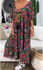 Find Yourself Floral Puff Sleeve Midi Dress Ins Street