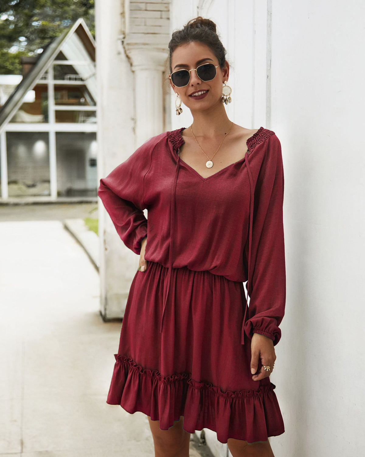 Lena Satin Midi Dress - Marsala Ins Street