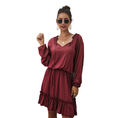 Lena Satin Midi Dress - Marsala Ins Street