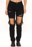 Feed My Ego Slouch Fit Jeans - Black Ins Street