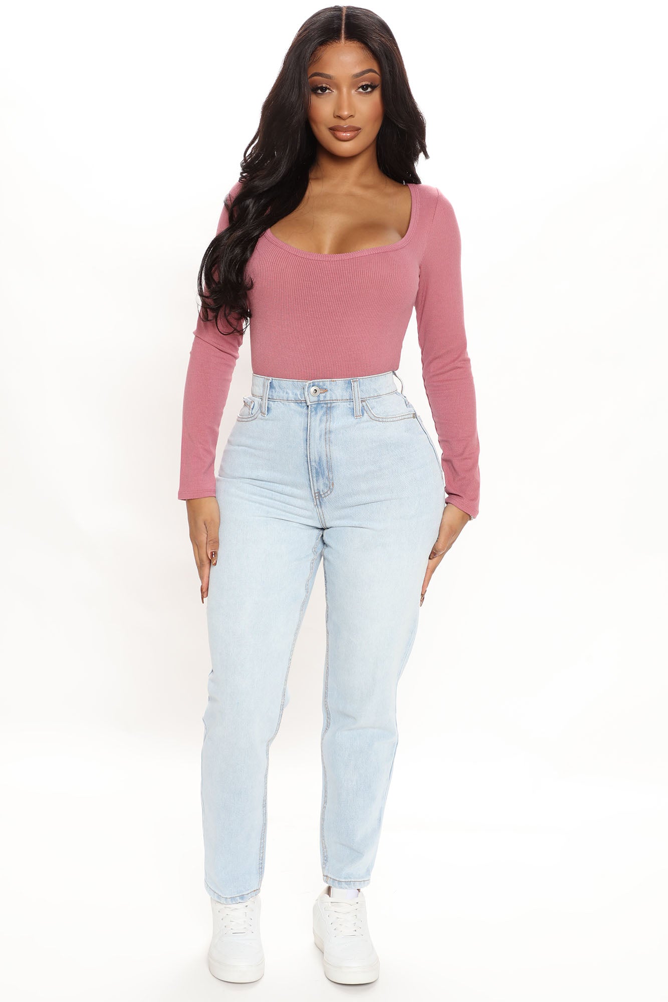 Know It All Non Stretch Mom Jeans - Light Blue Wash Ins Street