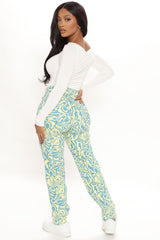 Mod Babe Swirl Print Slim Straight Leg Jeans - Blue/combo Ins Street