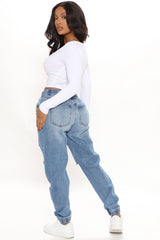 End Game Relaxed Denim Joggers - Medium Blue Wash Ins Street