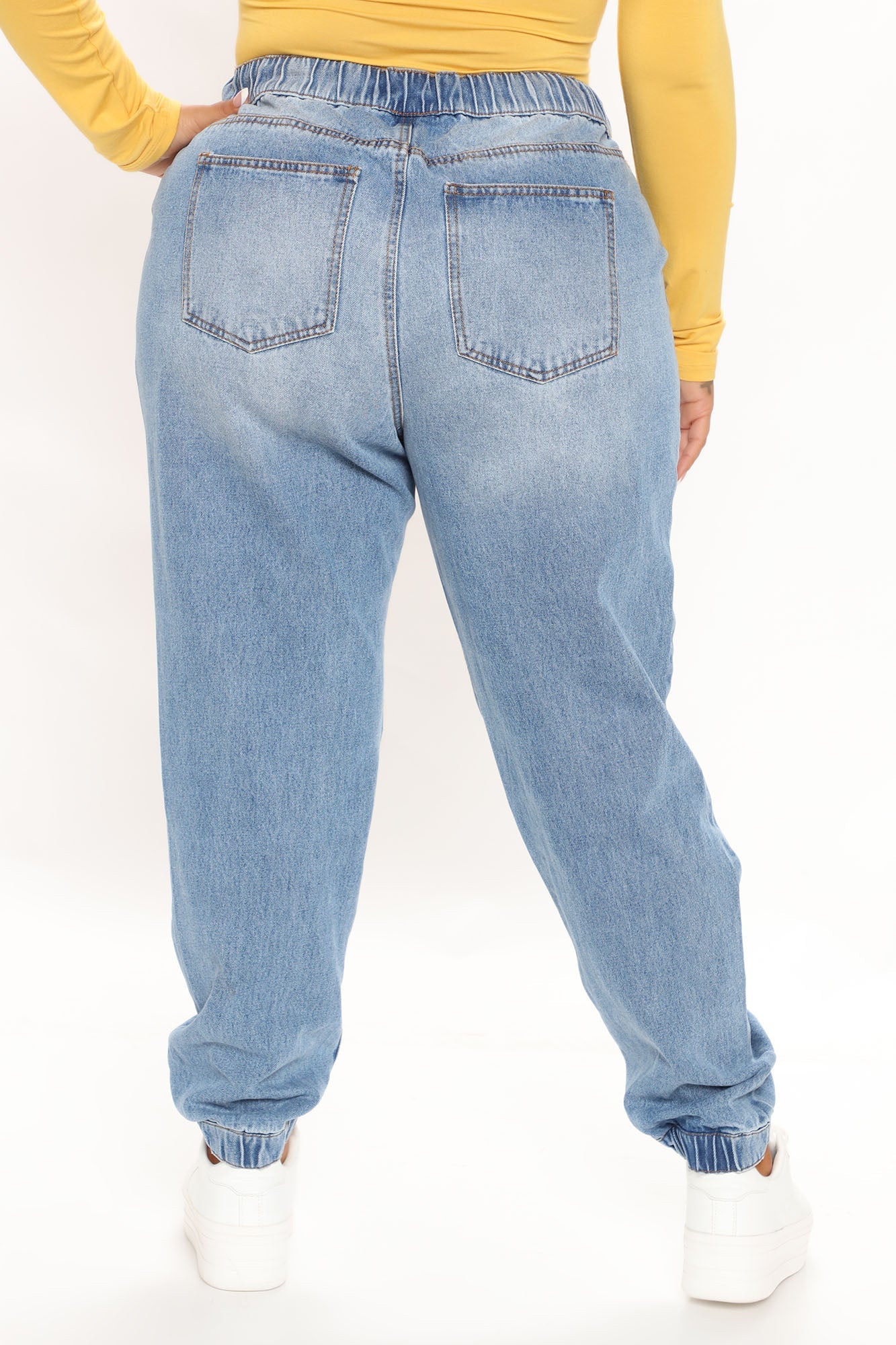 End Game Relaxed Denim Joggers - Medium Blue Wash Ins Street