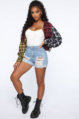 Going Bad High Rise Denim Shorts - Light Wash Ins Street