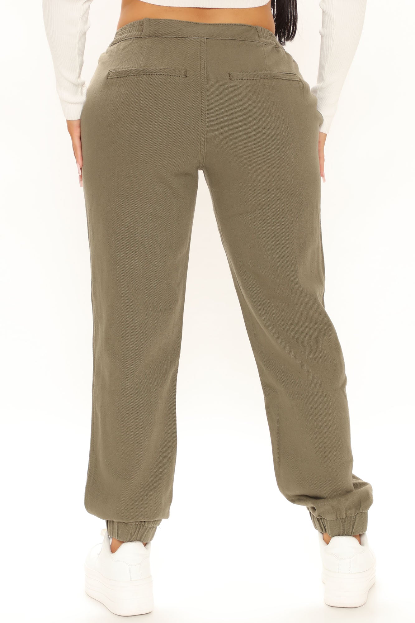Just Sit Back And Relax Denim Joggers - Olive Ins Street