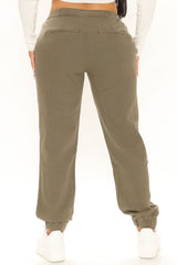 Just Sit Back And Relax Denim Joggers - Olive Ins Street