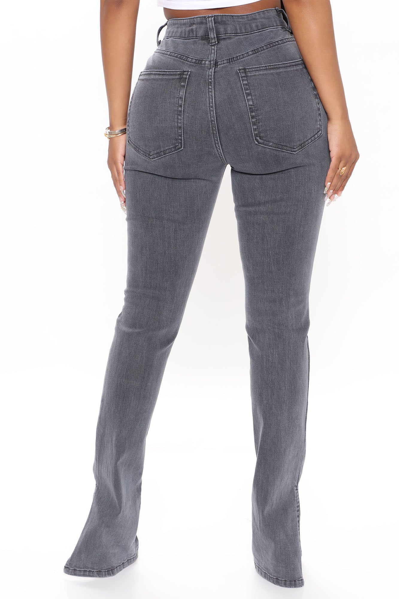 Soho Side Split Skinny Jeans - Grey Ins Street