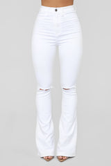 Here To Stay Flare Jeans - White Ins Street