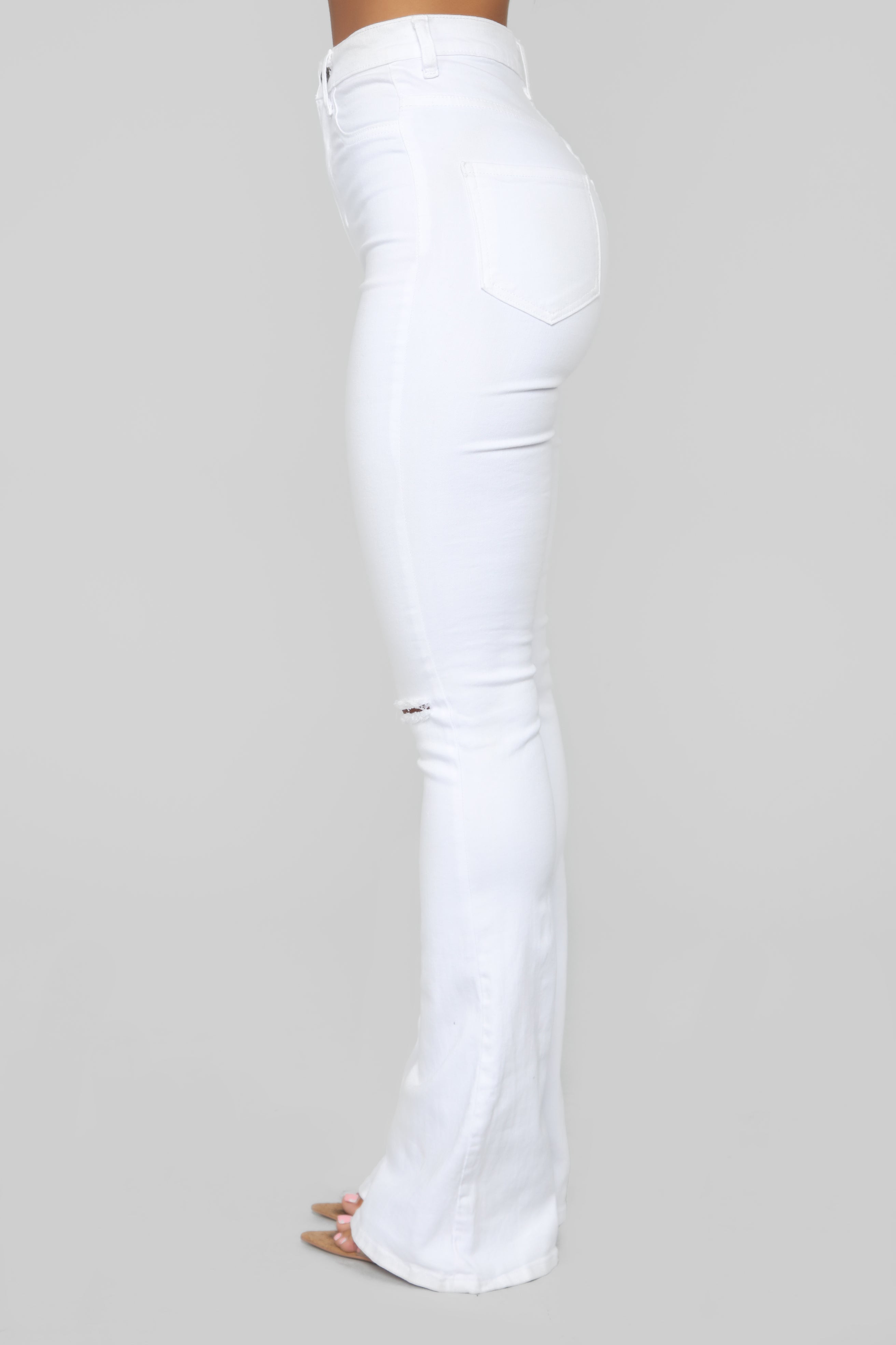 Here To Stay Flare Jeans - White Ins Street