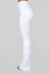 Here To Stay Flare Jeans - White Ins Street