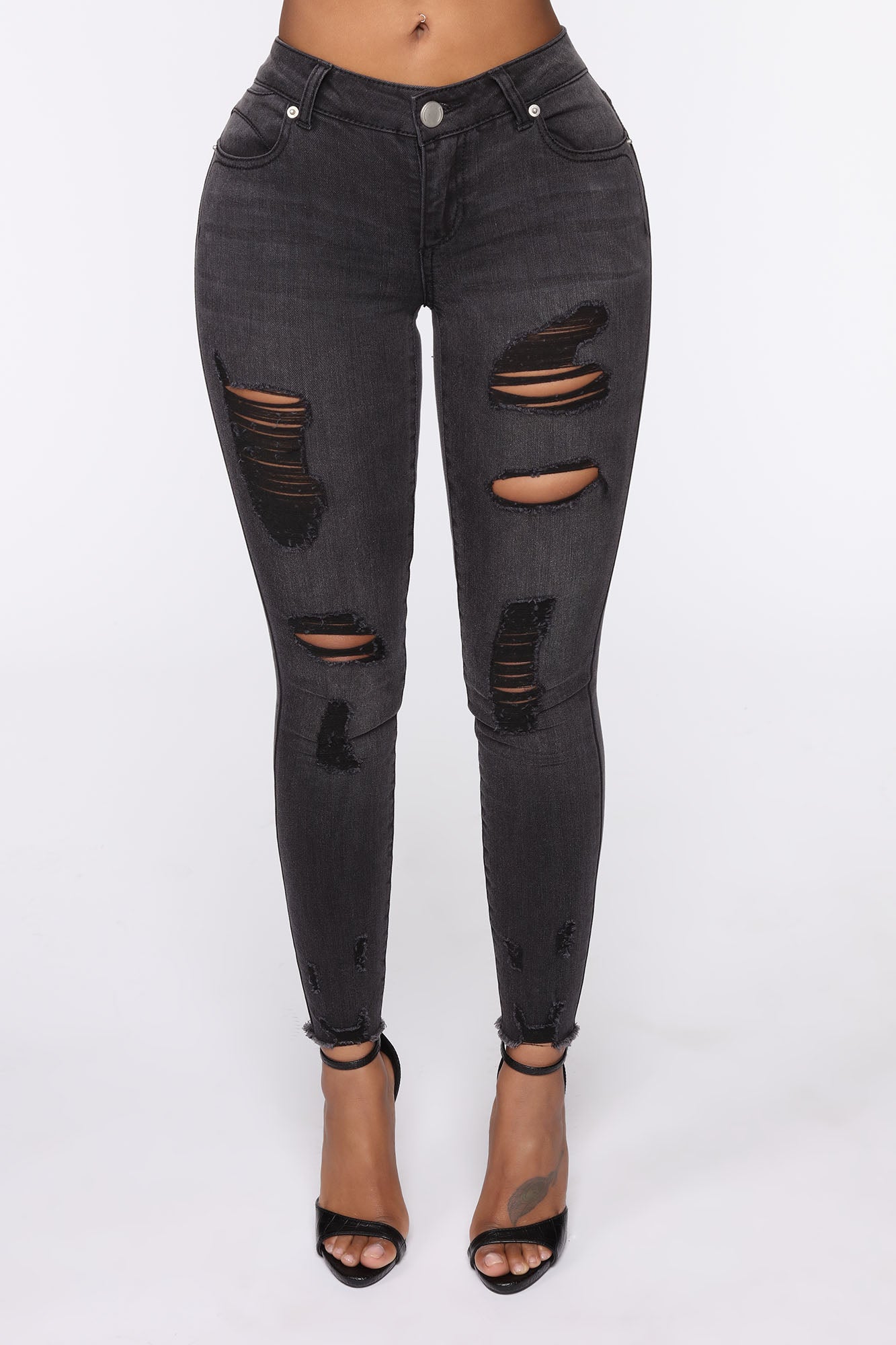 Nervous Around You Jeans - Black Wash Ins Street