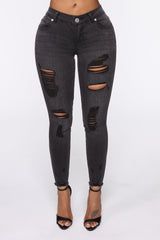 Nervous Around You Jeans - Black Wash Ins Street