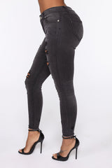 Nervous Around You Jeans - Black Wash Ins Street