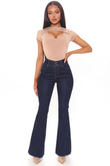 Only Good Days Flare Jeans - Dark Wash Ins Street