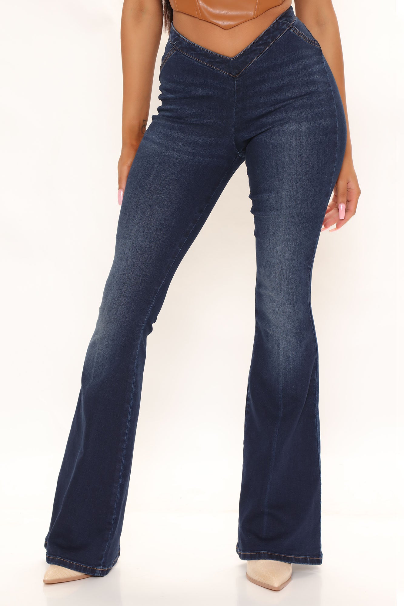 Ladies Night Out Stretch Flare Jeans - Dark Wash – InsStreet
