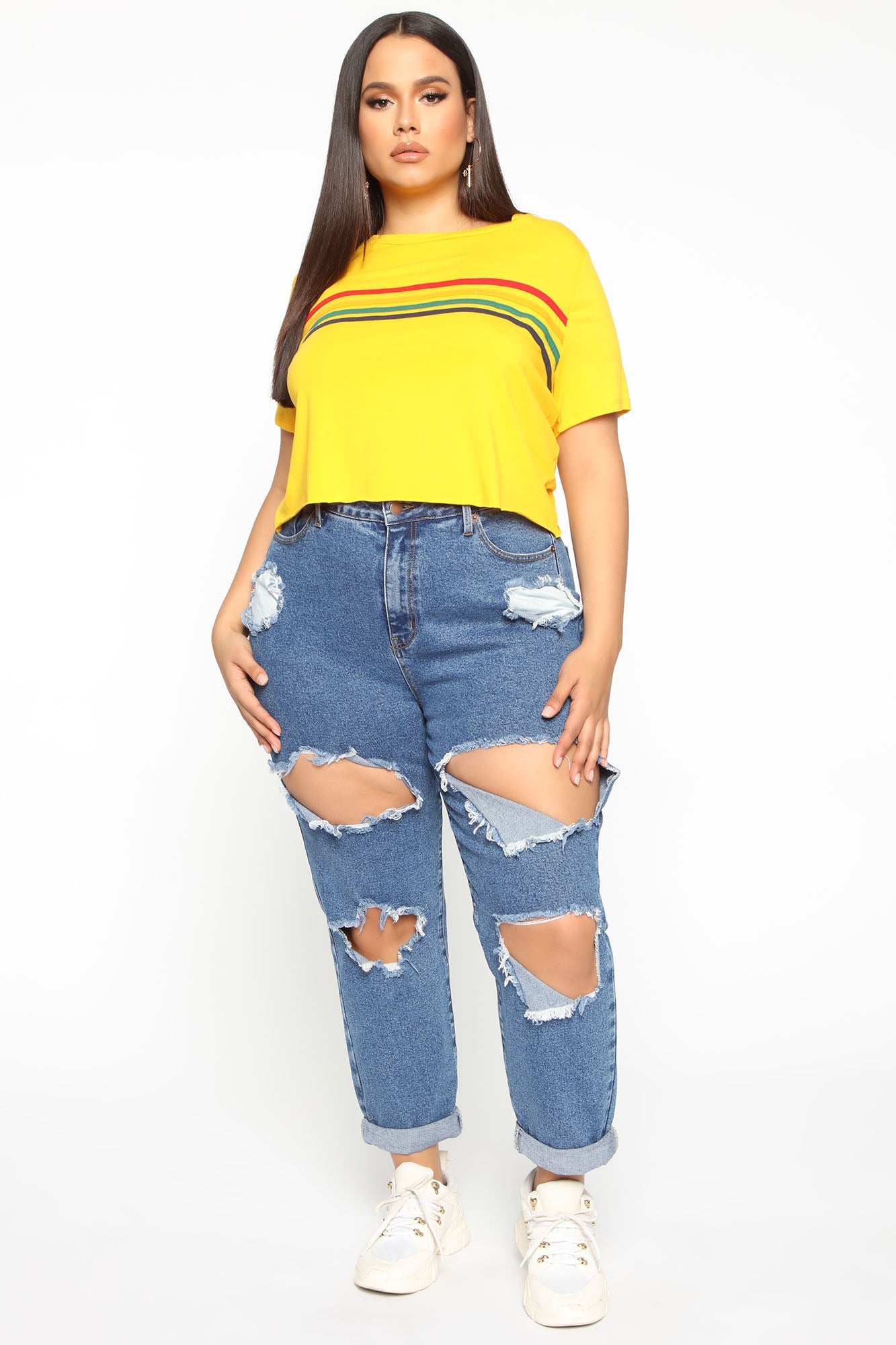 Cara Distressed Boyfriend Jeans - Dark Denim Ins Street