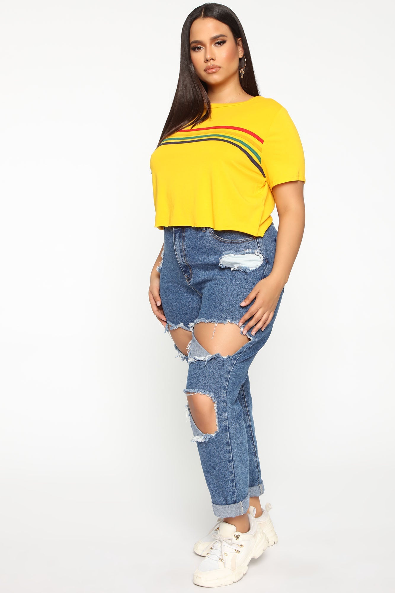 Cara Distressed Boyfriend Jeans - Dark Denim Ins Street