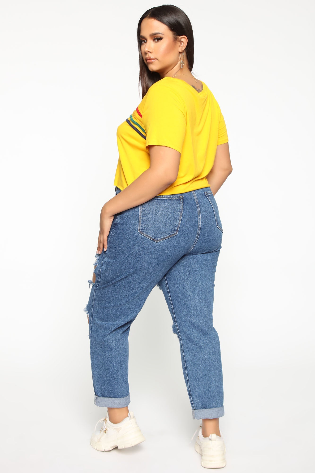 Cara Distressed Boyfriend Jeans - Dark Denim Ins Street