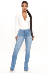 Soho Side Split Skinny Jeans - Medium Blue Wash Ins Street