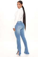 Soho Side Split Skinny Jeans - Medium Blue Wash Ins Street