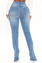 Soho Side Split Skinny Jeans - Medium Blue Wash Ins Street