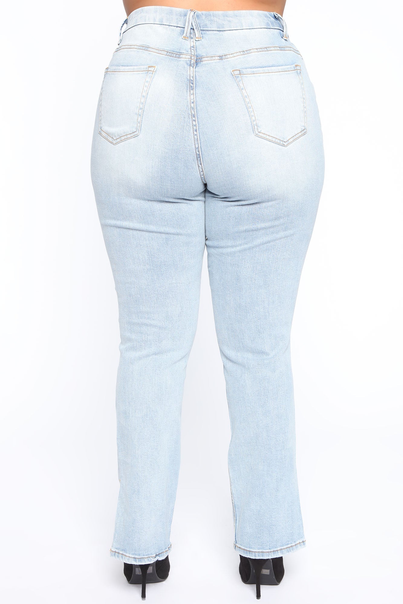 Killing 'Em Kindly High Rise Jeans - Light Blue Wash Ins Street