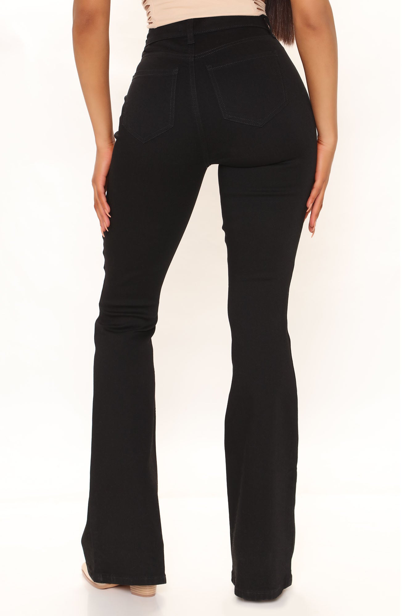 Get Around Flex Low Rise Flare Jeans - Black Ins Street