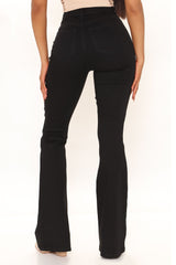 Get Around Flex Low Rise Flare Jeans - Black Ins Street