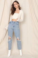 Melinna High Rise Straight Leg Jean - Light Blue Wash Ins Street