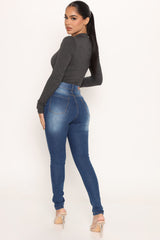 Have Mercy Skinny Jeans - Medium Blue Wash Ins Street