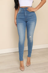 Give It A Rest Skinny Jeans - Light Blue Wash Ins Street