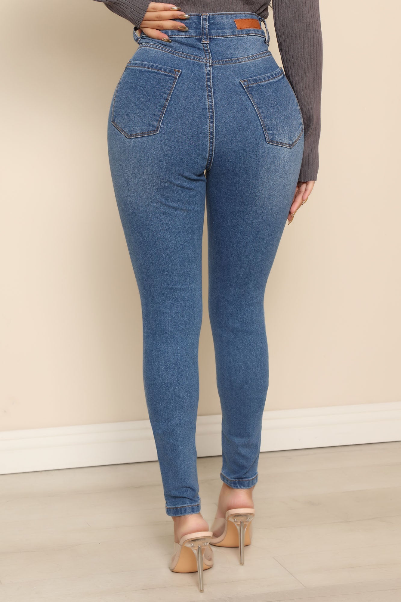 Ever After Stretch Skinny Jeans - Medium Blue Wash Ins Street