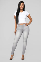 Gray Matter Skinny Jeans - Grey Ins Street