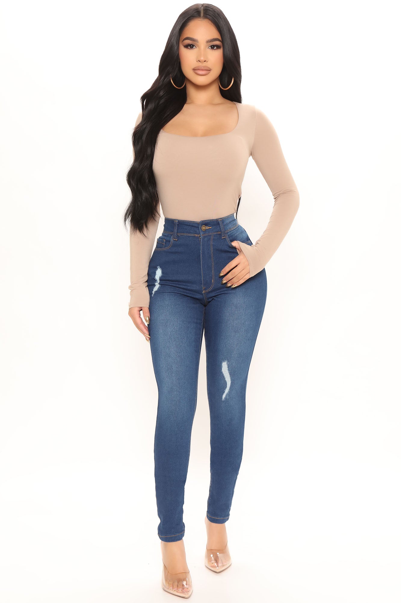 Give It A Go Skinny Jeans - Dark Wash Ins Street
