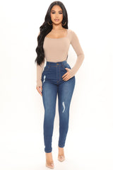 Give It A Go Skinny Jeans - Dark Wash Ins Street