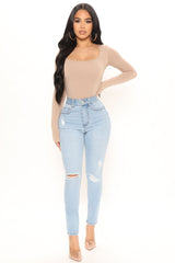 Sculpting No Gap Skinny Jeans - Light Blue Wash Ins Street
