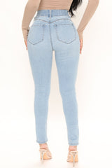 Sculpting No Gap Skinny Jeans - Light Blue Wash Ins Street