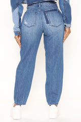 Above The Rest Non Stretch Mom Jeans - Dark Wash Ins Street