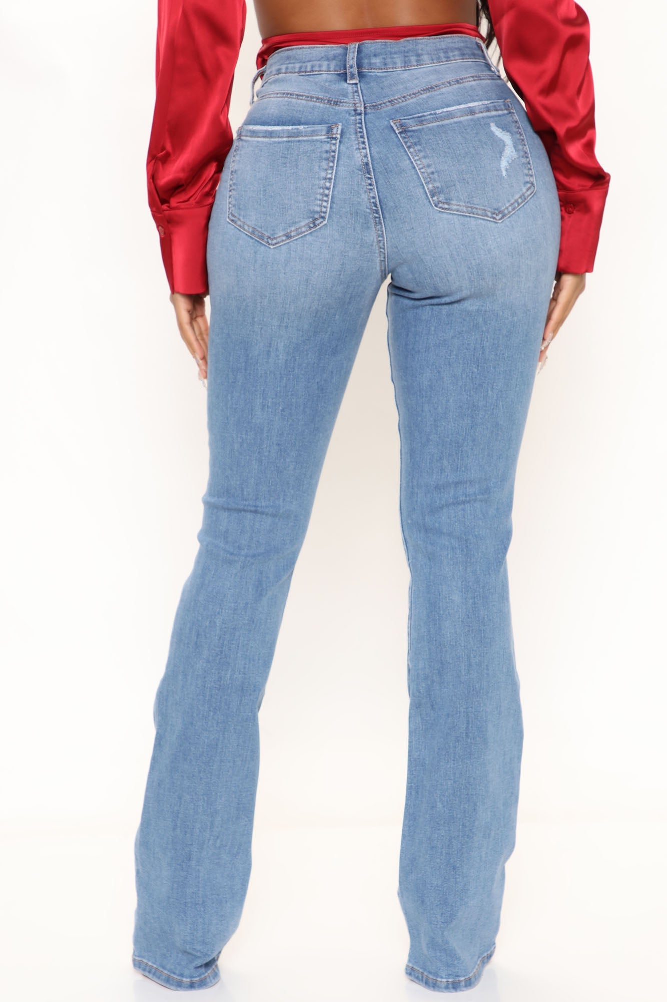 Recycled Mid Rise Classic Bootcut Jeans - Light Blue Wash Ins Street