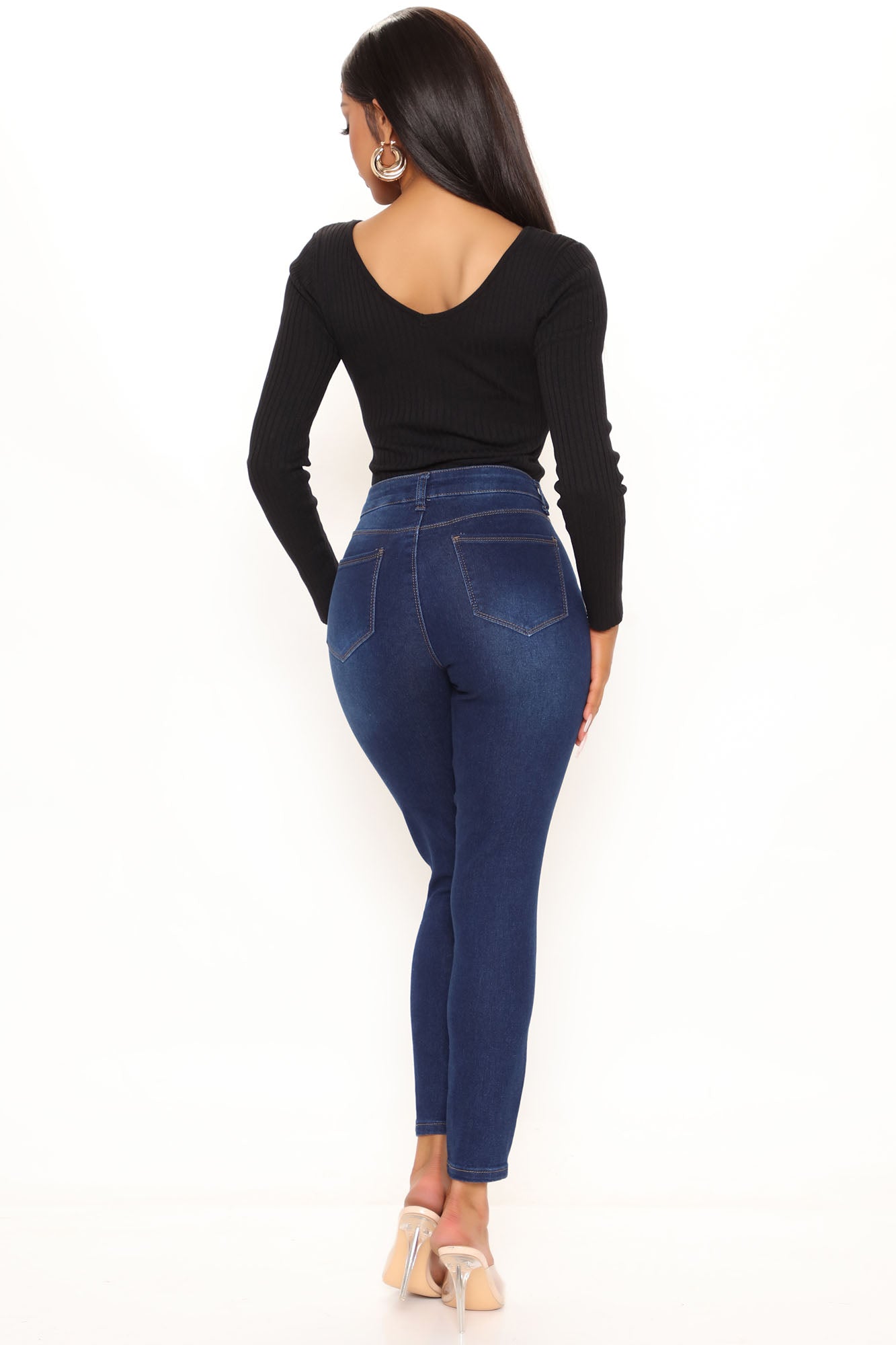 Take A Good Look Skinny Jeans - Dark Wash Ins Street